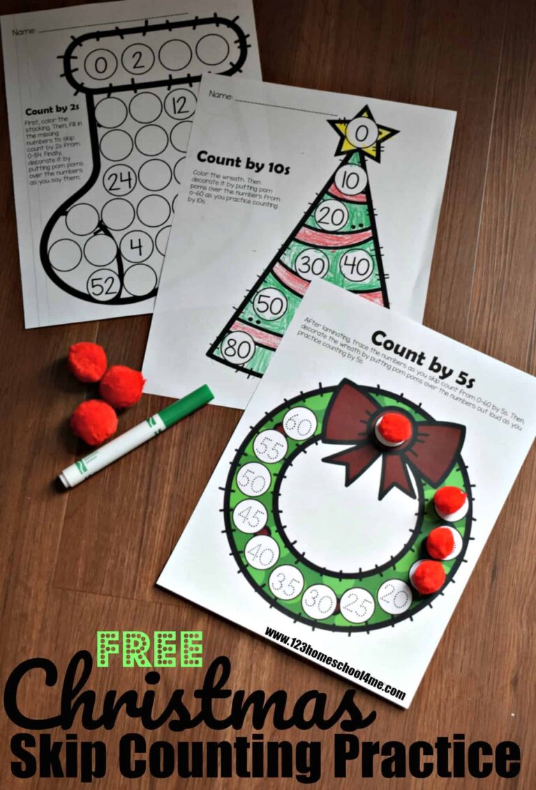 🎄 Count to 20 Free Christmas Math Puzzles Activity