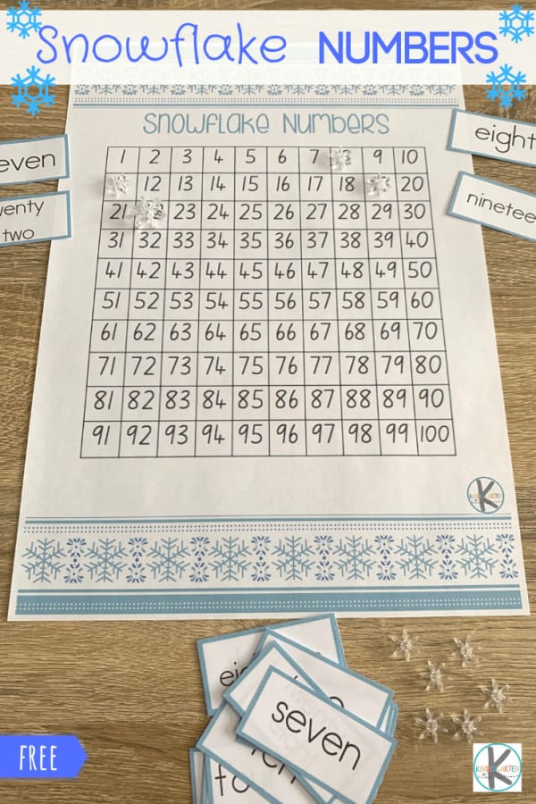️ FREE Snowflake Numbers Winter Counting to 100 Printable Activity