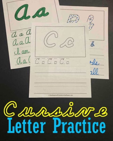 free cursive writing practice sheets a z