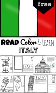 FREE Italy Coloring Page - free printable worksheet for kids to color and learn about Italy - flag, map, pizza, gelato, venice, and more This coloring sheet is great for learning about other countries with toddlers, preschoolers, pre k, kindergarten, grade 1, grade 2, and grde 3 who are on the news with coronavirus pandemic and in social isolation #italyforkids #coloringsheets #covid19 #preschool #kindergarten