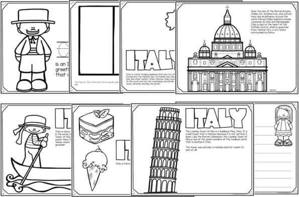 FREE Italy Coloring Pages - Read, Color & Learn