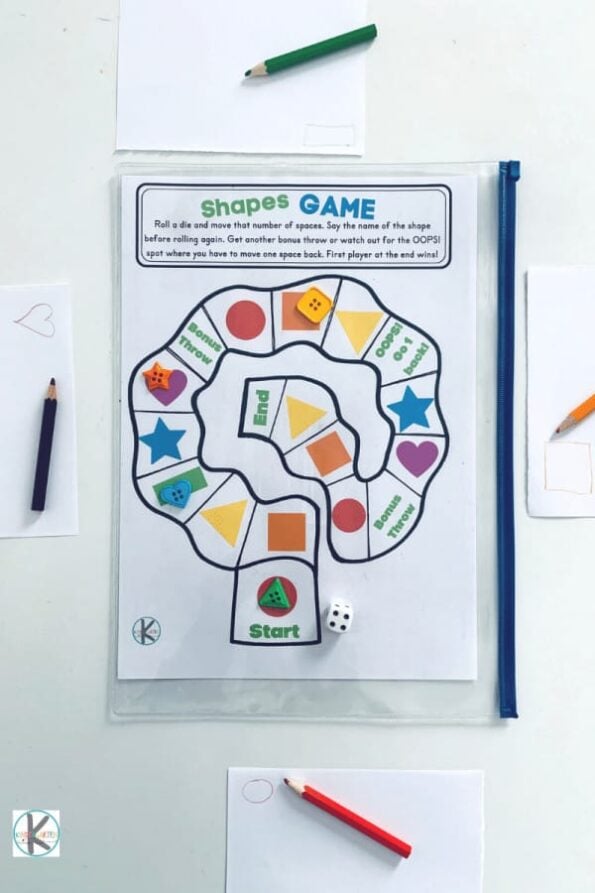 🔵🔺🟨 FREE Printables Shapes Games for Kindergarten