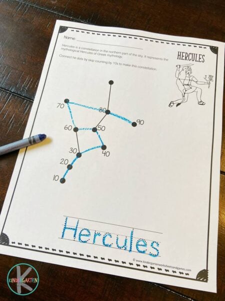 these free dot to dot printables are a fun way to learn constellation names for kids of all ages