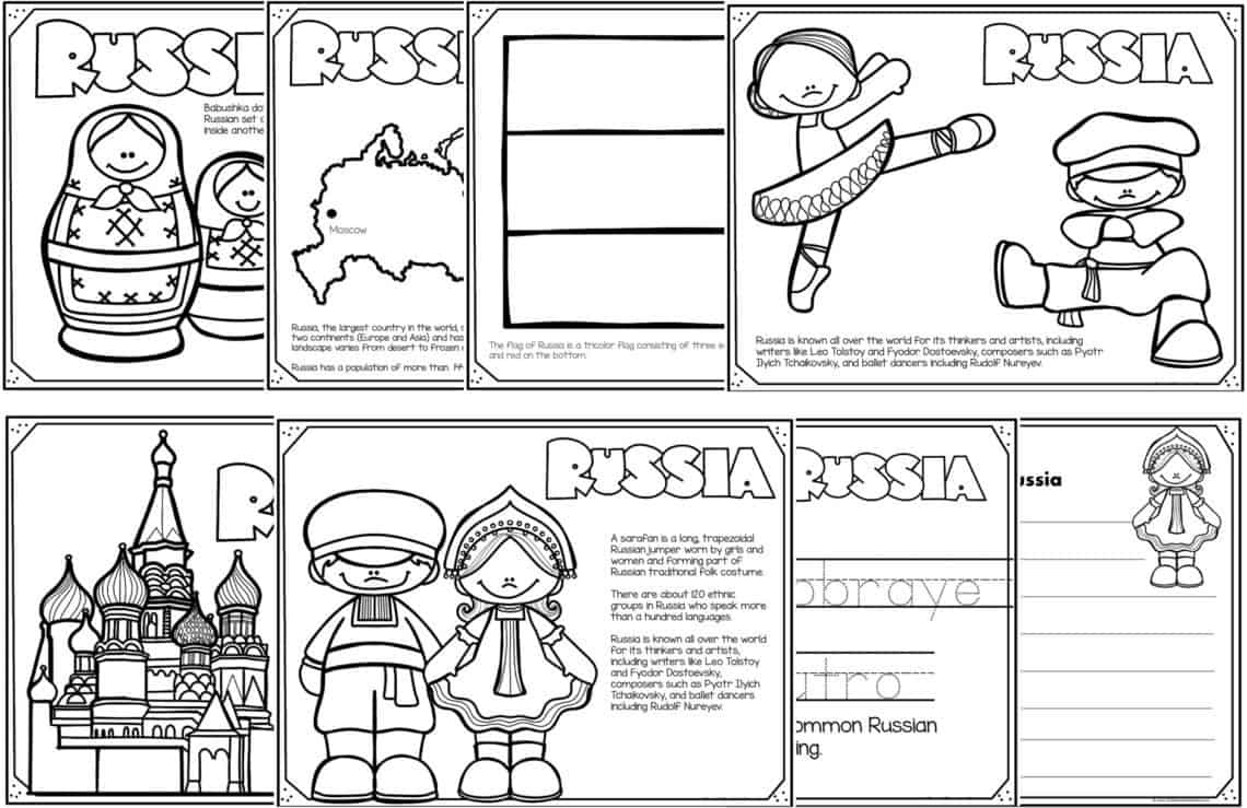 FREE Read Color and Learn about RUSSIA
