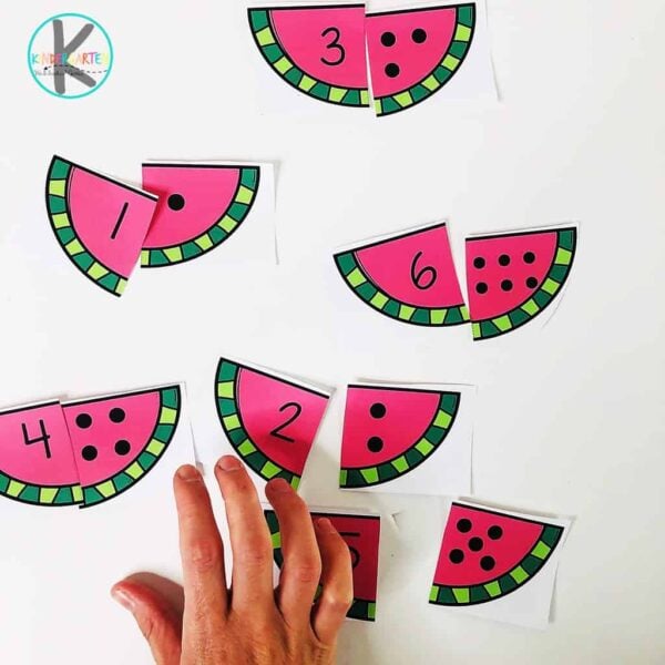 super cute, watermelon printable activity for kids to practice counting to 12
