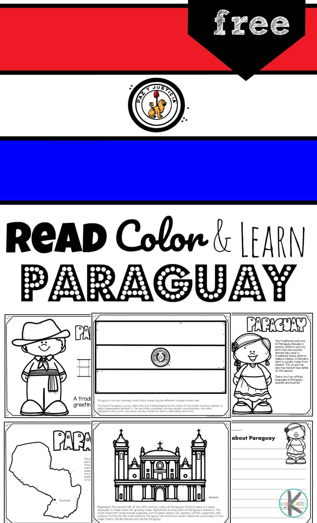FREE Read Color and Learn about PARAGUAY