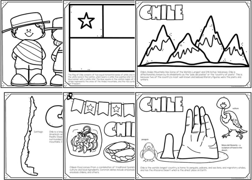 FREE Chile Coloring Pages - Read Color and Learn