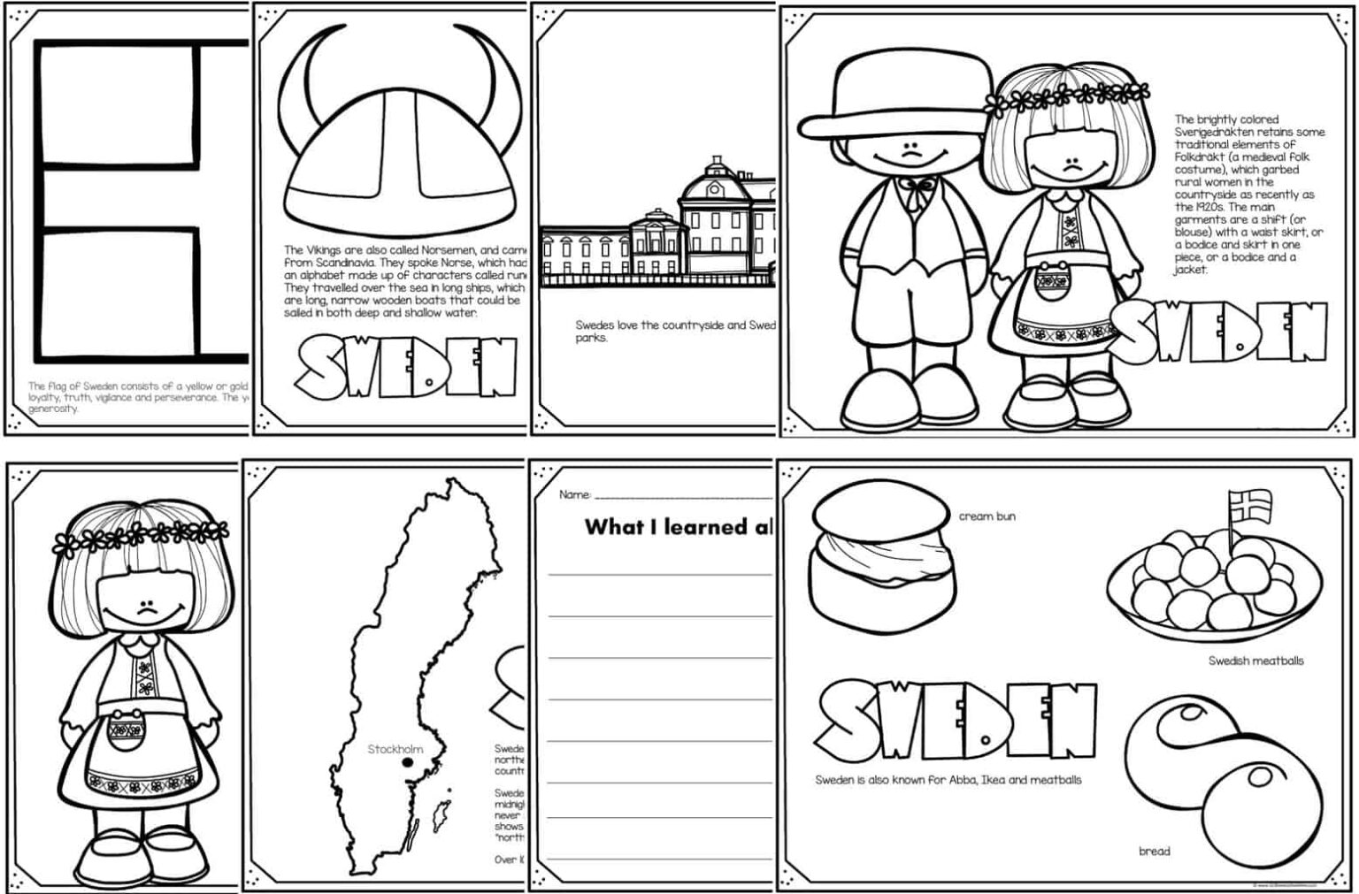 FREE Printable Sweden Coloring Pages for Kids