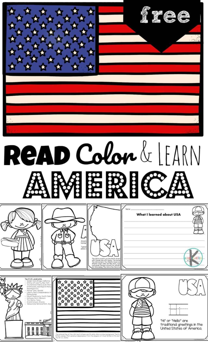 🗽 FREE USA Coloring Pages for kids to Read, Color, and Learn