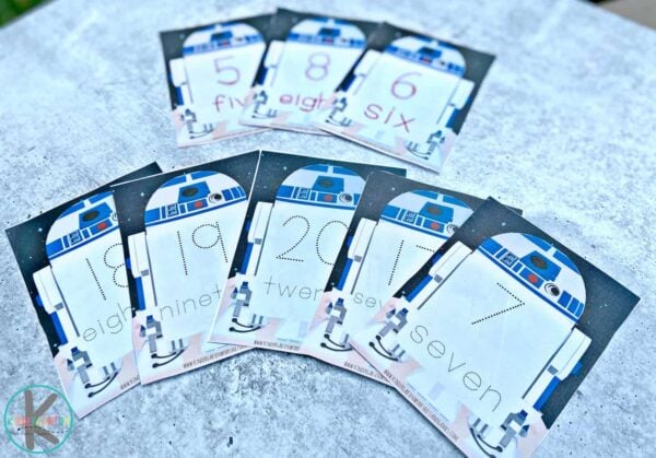 free star wars printables for practicing writing numbers with pre k, kindergarten, and first grade