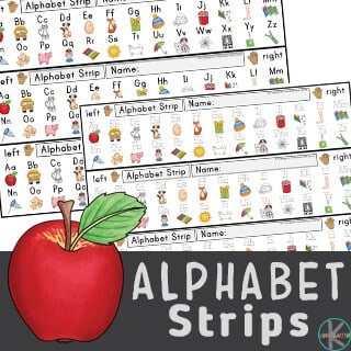 Free Printable Free Alphabet Strip Printable For Kindergarten Desks For Student Desks