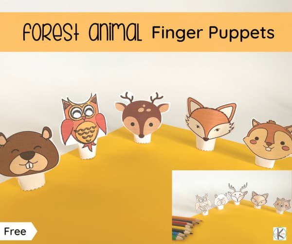 free printable woodland animal finger puppets
