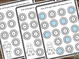 FREE FREE Robot Find the Letter Printable Worksheets for Kindergarten
