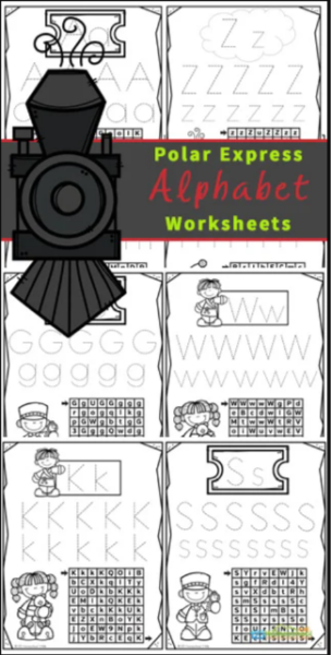 Help children practice their alphabet letters with these super cute polar express worksheets free. This pack of free polar express activities allows preschool, pre-k, and kindergarten to practicing to identify both uppercase and lowercase letters with a festive letter activity perfect for December. Simply download and print the polar express free printables for a fun, engaging way to work on letter recognition this holiday season.