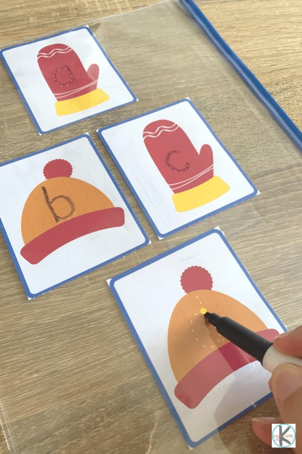 Mittens & Hats Letter Tracing Winter Printables