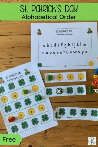 Before we know it it will be March and which holiday do we celebrate in March? St. Partick's Day of course! Add this alphabetical order activity pre-k and kindergarten age studnets is a great way to sneak in some fun learning with no prep St Patrick's Day Worksheets. Simply print pdf file with free st patrick's day printables and you are ready to play and learn!
