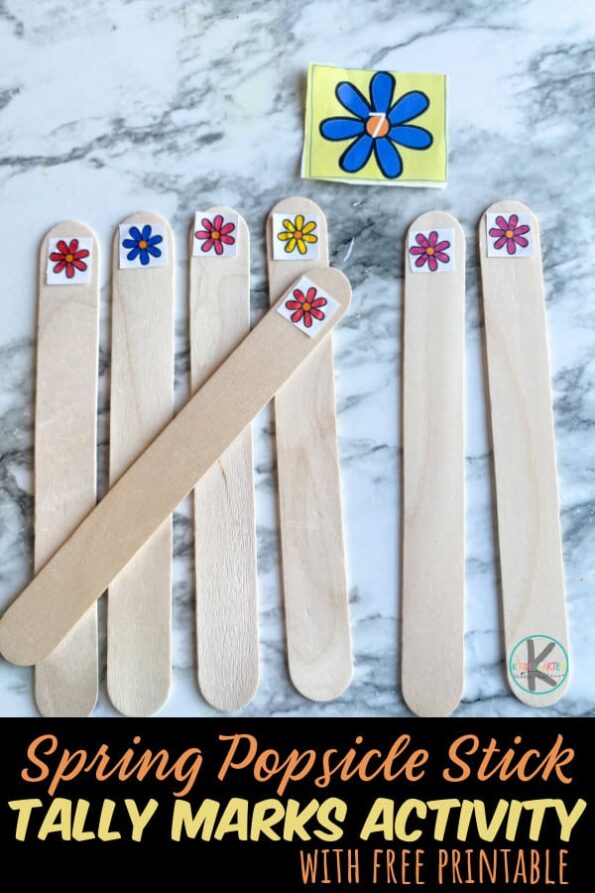 Spring Tally Sign 🌸 Hands-On Spring Popsicle Stick Tally Marks Activity for Kindergarten