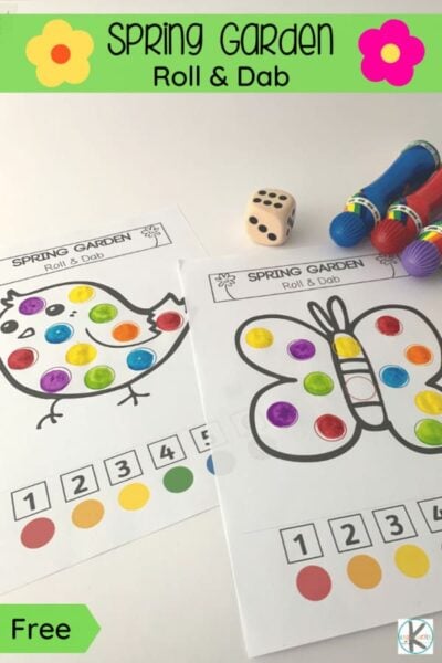 Spring Coloring Dauber Booklet for Kindergarten: Sun, Tree, Flower