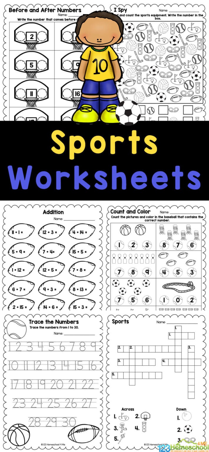 ⚽ FREE Printable Sports Themed Find the Letter Worksheets for Kids