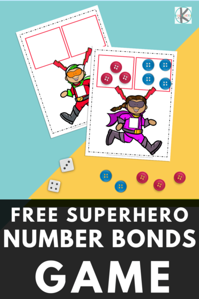 Work on number bonds to 12 with our FREE superhero game. This engaging, hands-on activity is perfect for Kindergarten. Use it in maths centers, group work, and for early finishers. Easy to prepare and a great way to learn number bonds.