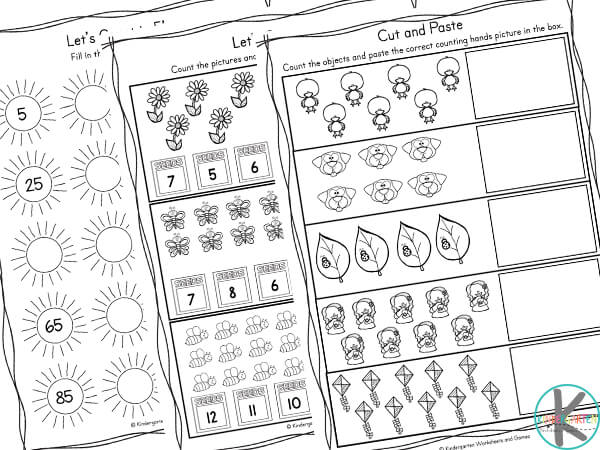 free spring math worksheets for kindergarten