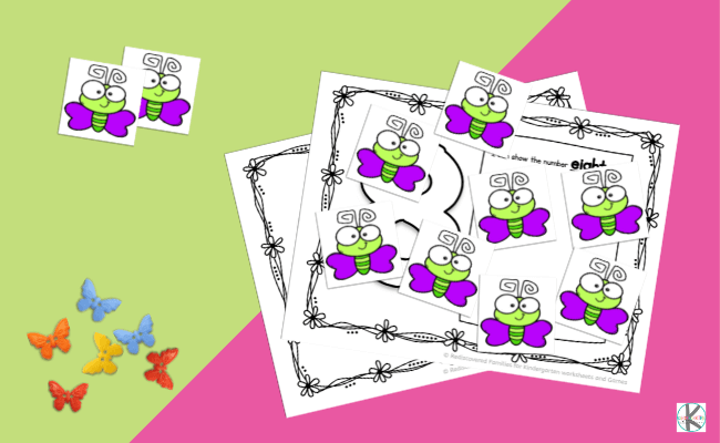 🦋 Butterfly Math - Learning Numbers 1 to 10 FREE Printable Activity
