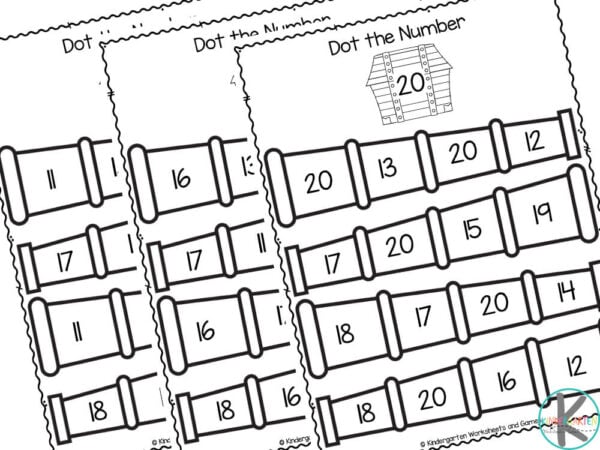 Counting 11 to 20 worksheets