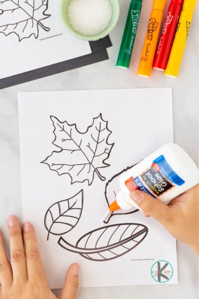 Leaf art for kindergarten