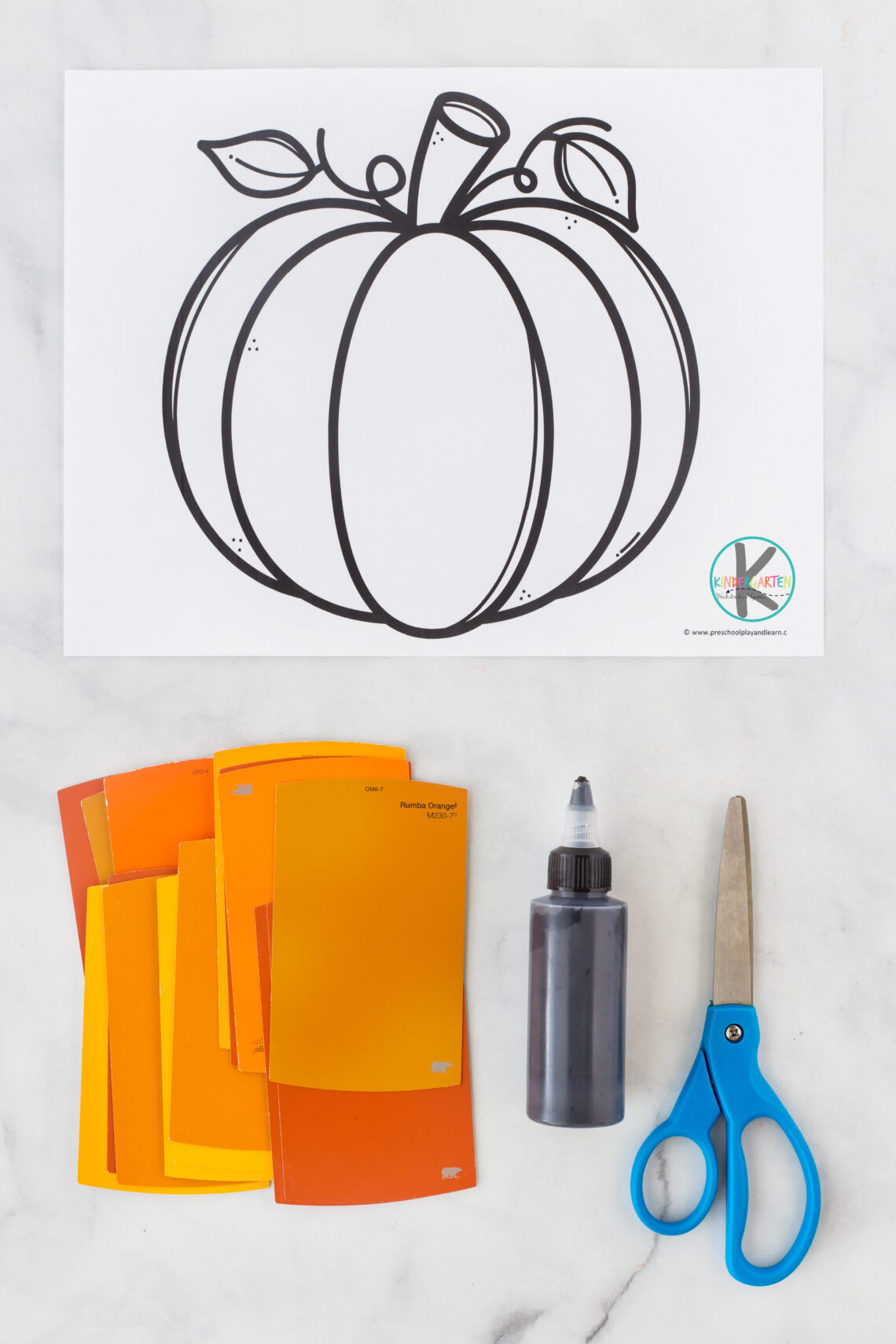 🍂 Paint Swatch Pumpkin Craft for Kids