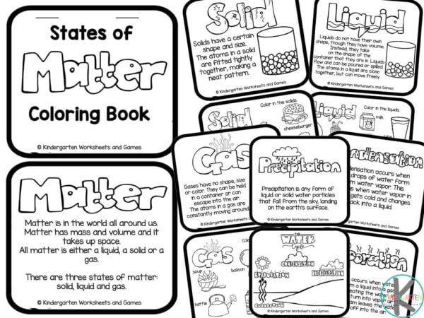 states of matter worksheets