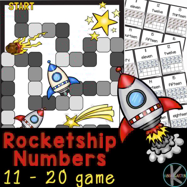 🚀 FREE Counting 11-20 Rocketship Number Recognition Board Game