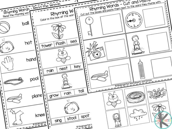 Kindergarten Rhyming Words Worksheet Free Kindergarten English 