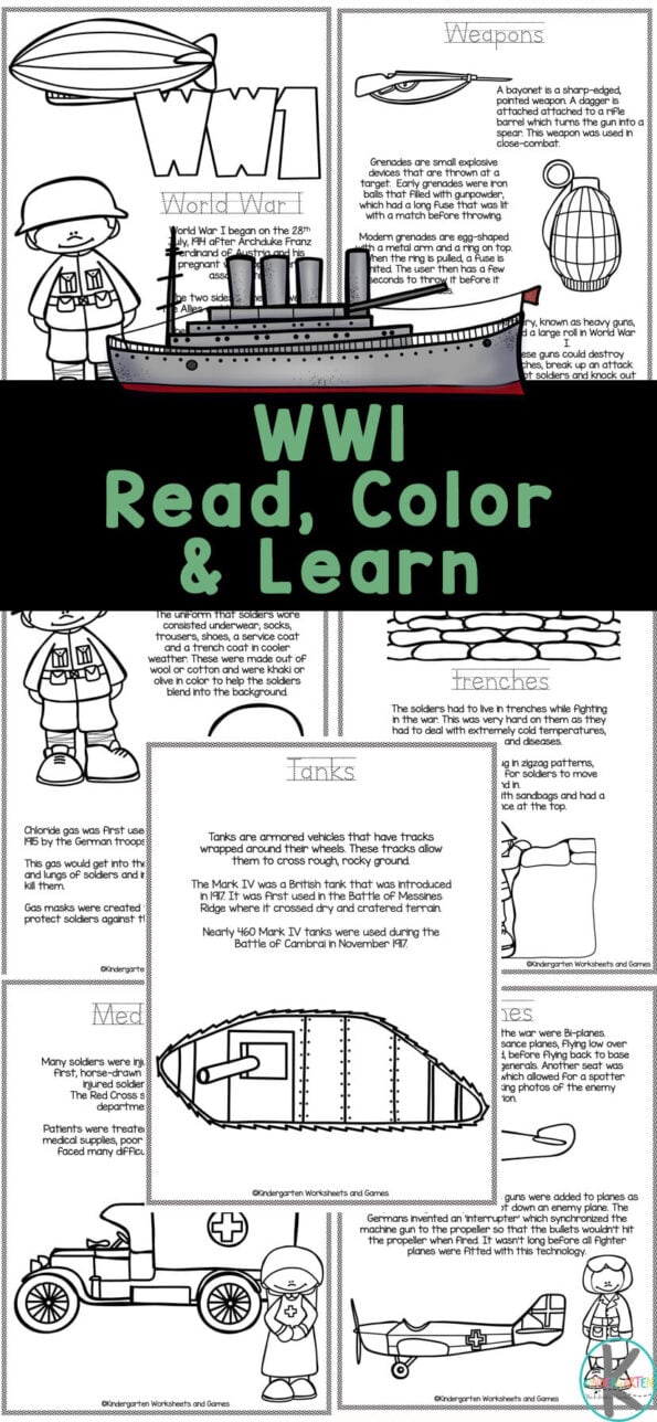 WW1 Coloring Pages - Read, Color & Learn about World War 1 for Kids