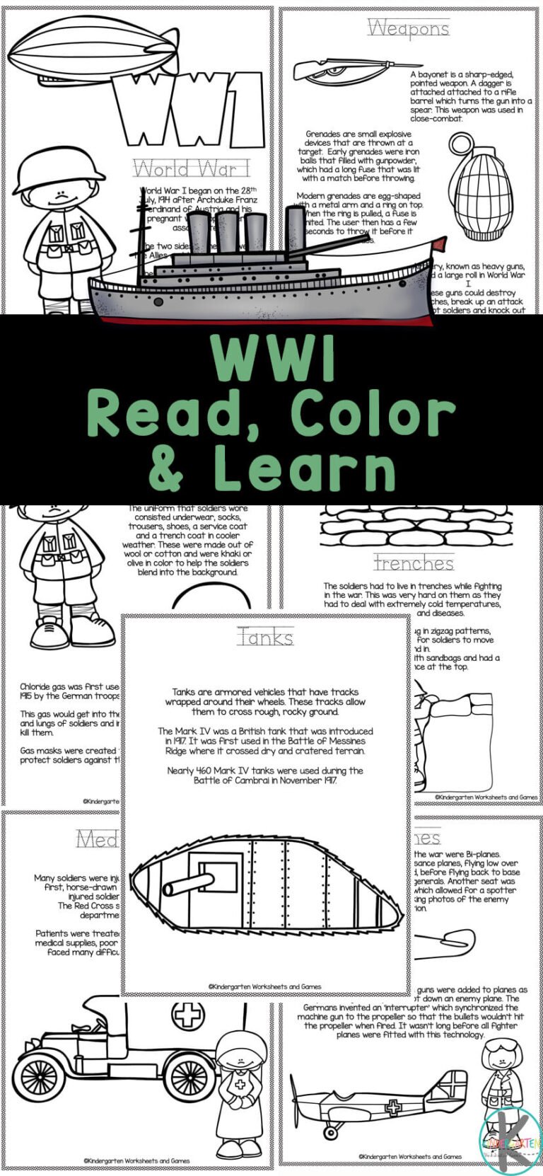 WW1 Coloring Pages - Read, Color & Learn about World War 1 for Kids