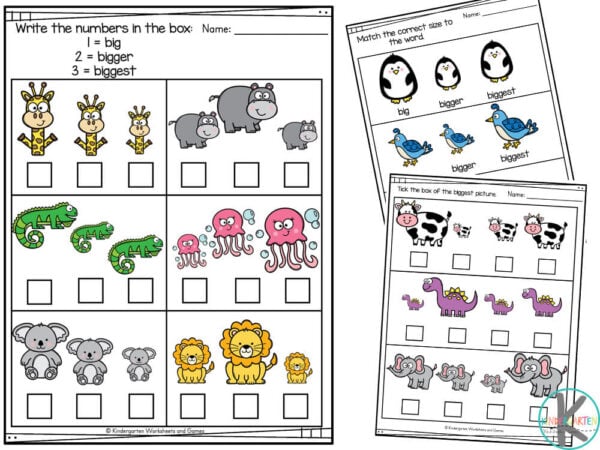 Kindergarten Bigger and Smaller Math Lesson Plan