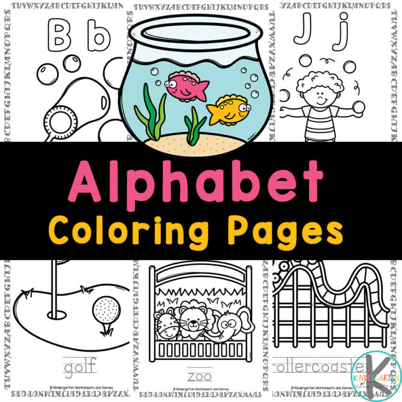 FREE Alphabet Printable ABC Coloring Worksheet Pages for Kids