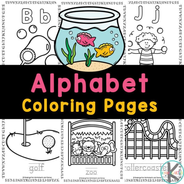 FREE Alphabet Printable ABC Coloring Worksheet Pages for Kids