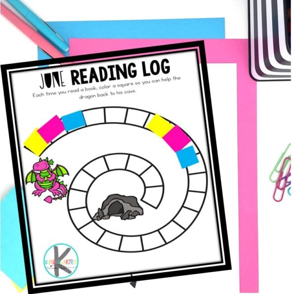 🐲 FREE Printable Dragon Kindergarten Reading Log