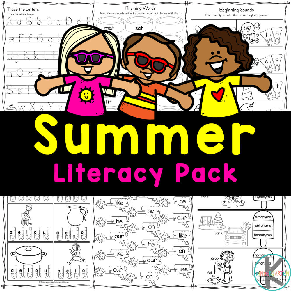 ð FREE Printable Kindergarten Summer Literacy Worksheets