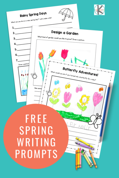 Use our free spring writing prompts to help your kindergarten students get creative. These free printable pages are perfect for budding writers.