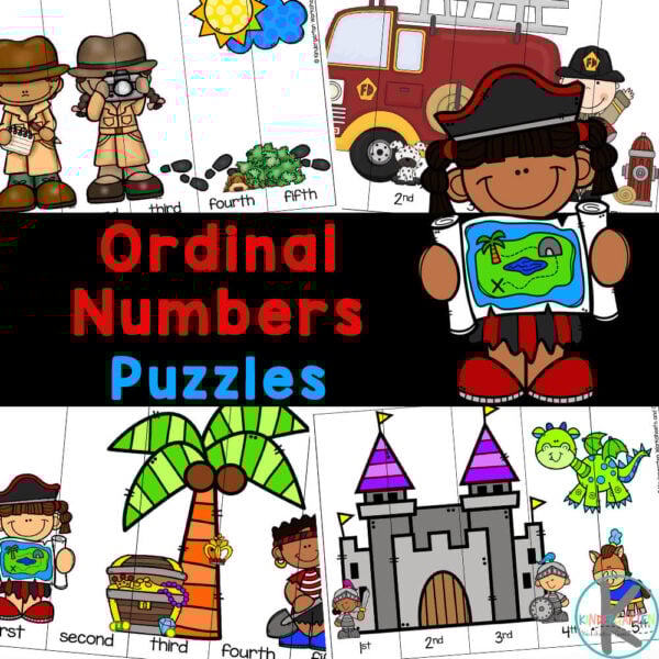 Fun math puzzles are a free printable, hands-on ordinal numbers activities for kindergarten. The math activity is perfect to play and learn!