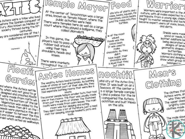FREE Printable Aztec Coloring Pages for Kids
