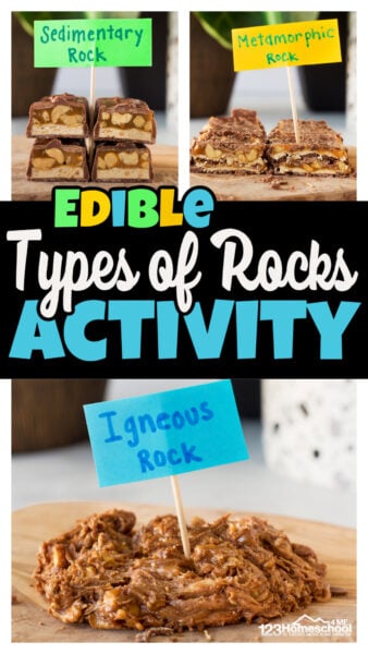 Edible 3 Types of Rocks Activity and Rock Cycle for Kids