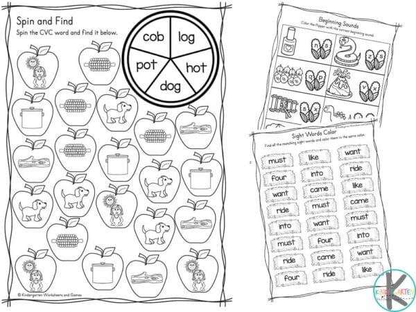 fall activity sheets