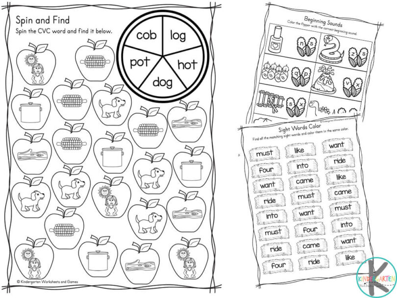 🍂 FREE Printable Fall Literacy Worksheets for Kindergarten