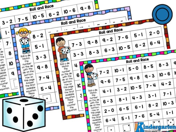 Subtraction Tic-Tac-Toe to Ten Math Game: Pre-K - 1st Grade