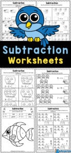 FREE Printable Subtraction Games for Kindergarten