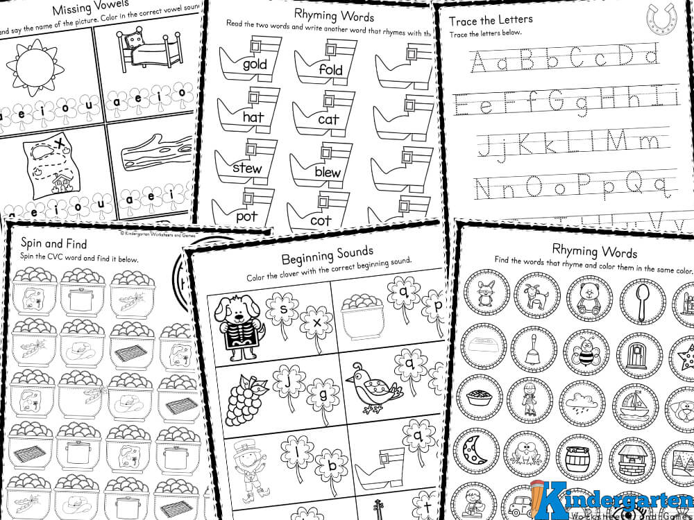 🍀 FREE Printable St Patrick's Day Worksheets for Kindergarten