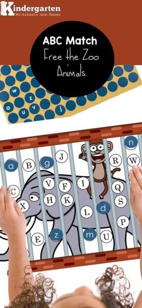 Grab this alphabet matching game to practice letters with a fun, hands-on activity with a cute zoo theme. This ABC matching game will have children match capital letters with small letters. Simply print the matching letters game and you are ready to play and learn with pre-k, kindergarten, and first graders too.