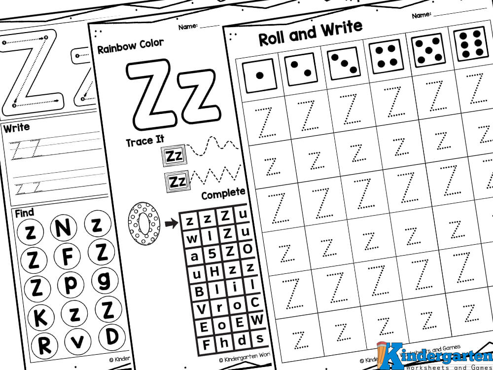 FREE Printable Letter Z Worksheets for Kindergarten